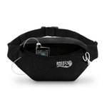 Black waist bag with 'Breezy Packs' logo on a white background 