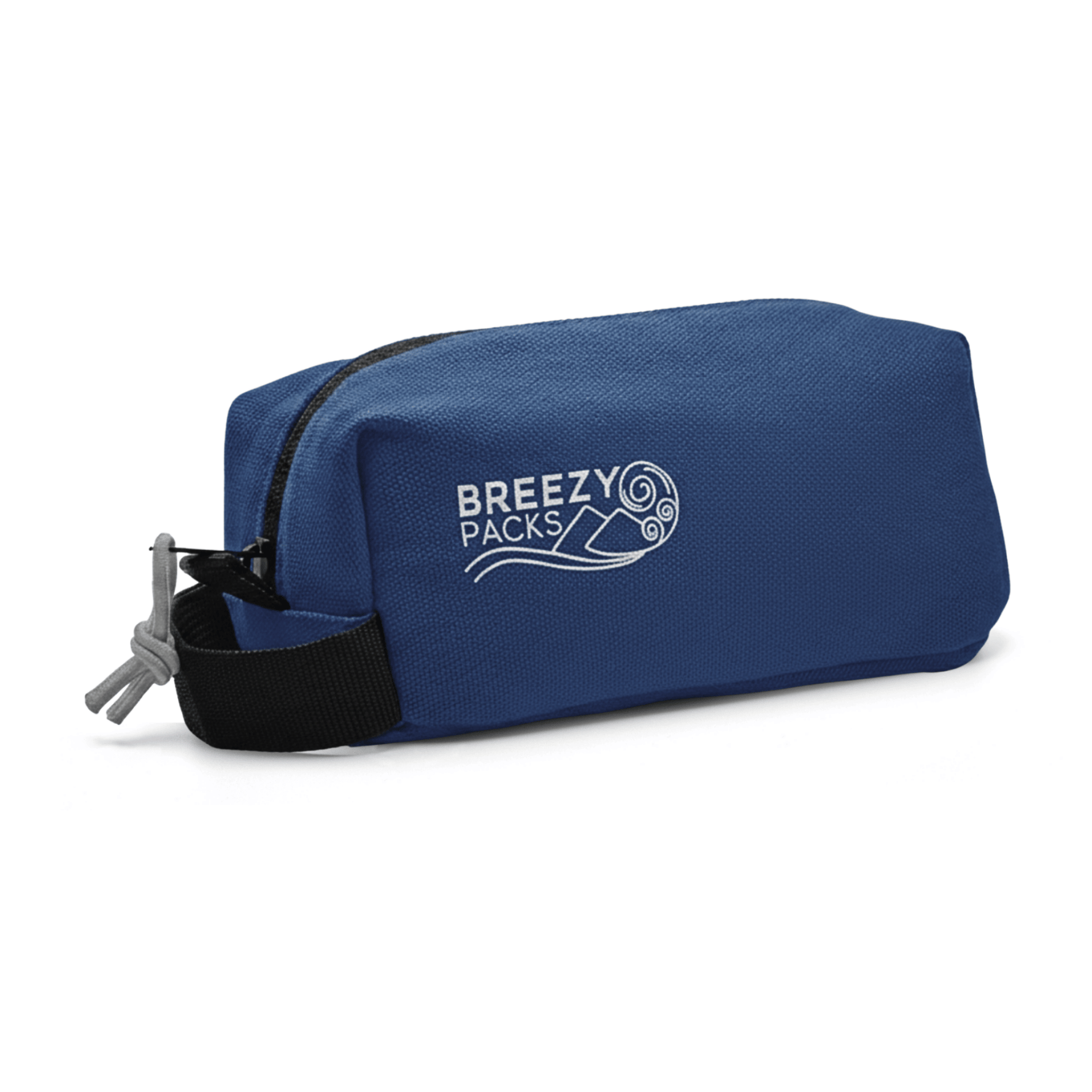 Blue Medicine cooling case with 'Breezy Packs' logo on a white background 