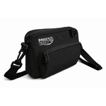 Black crossbody bag with 'Breezy Packs' logo on a white background 